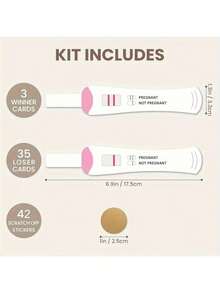 Kit de prueba de embarazo para rascar de color rosa, kit de prueba de embarazo para rascar, juego de baby shower, juego de rascar para baby shower, utilizado para anunciar el embarazo - Azul pálido - Ver 9