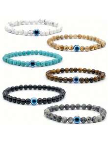 6mm Natural Stone Bracelet Set, Includes Rose Quartz & Tiger Eye Beads, Elastic Stretch Bracelets, Popular European & American Cross-Border Jewelry - Bracelet - View 33