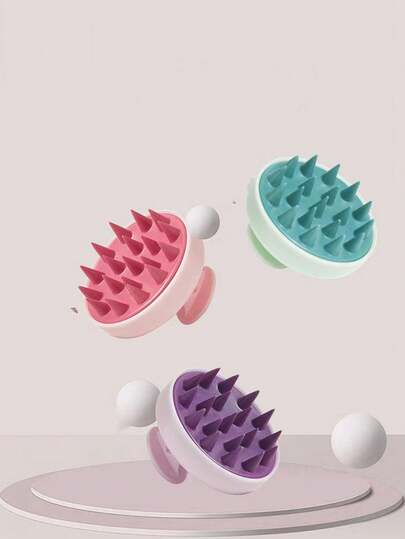 Shampoo Brush; Scalp Massage Brush; Multi-Function Shampoo Comb; Wet & Dry Shampoo Comb; Soft Silicone Shampoo Brush. Soft Silicone Scalp Massage Brush, Gentle Shampoo And Remove Cuticles.