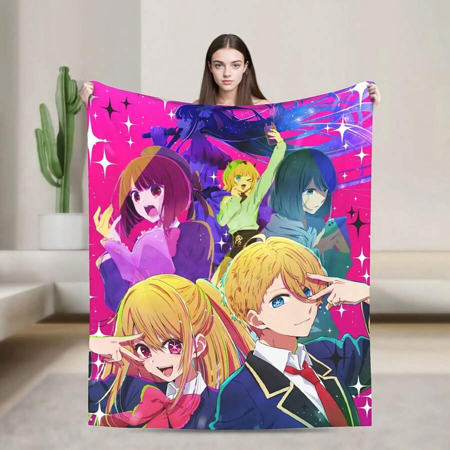 Anime Oshi No Ko Blanket Ruby Aqua Flannel Funny Breathable Throw Blanket For Home Restaurant Textile Decor - 款式 - 查看 1