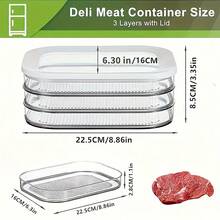 1/2/3/4 Layers Transparent Food Storage Containers Set, PP Material Refrigerator Organizer Boxes, Stackable Kitchen Airtight Meal Prep Containers For Steak, Cooked Meat, Cheese, Cereal Etc., With Lids Space Saving - Multicolor - View 8