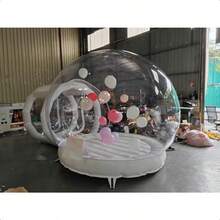 Casa inflable de burbujas de 10 pies con fondo de rebote casa de globos de burbujas con soplador de aire y bomba de aire cúpula inflable para fiesta - Transparente - Ver 1