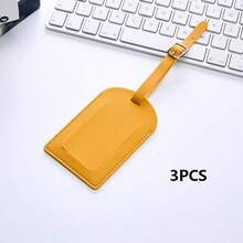 VINCAN 3件套可调节PU皮革行李牌，可书写，适用于背包、行李箱，母亲节礼物，旅行必备，大容量，邮轮必备