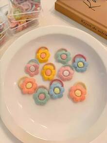 10 chiếc dây buộc tóc mềm mại thêu hoa cho bé gái, dây buộc tóc mini dễ thương, nhẹ nhàng cho tóc. - Nhiều màu - Xem 11