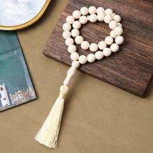 33pcs Black Gemstone Beaded Necklace With Tassel - Middle Eastern Style Fashionable Men's Rosary - Multicolor - View 13