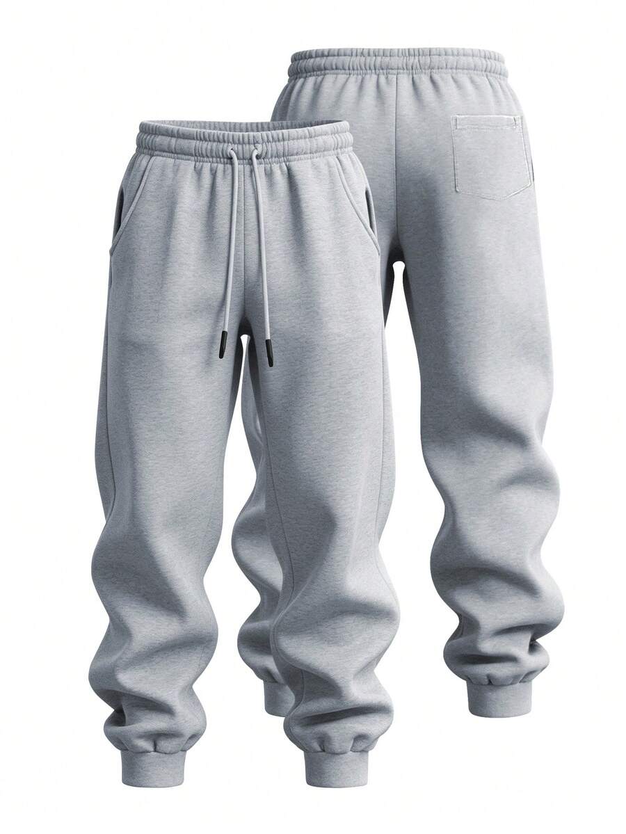 Men's Casual Loose Sweatpants: The Leg Cuffs Are Gathered And The Waist Features A Drawstring Design, Accommodating Various Waist Sizes. The Side Pockets And Compact Back Pocket Are Convenient And Practical. The Cotton Blend Fabric Is Soft, Breathable, Sweat-Absorbent, And Quick-Drying, Making It Suitable For Both Sports And Daily Travel. Spring/Summer EssentialSpring And Autumn Baggy Men's Sweatpants, Men Casual Pants.As A Gift, It Is Suitable For Father's Day. - Màu Xám nhạt - Xem 1