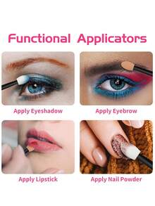 1盒双头美甲刷，带魔杖支架，尼龙毛刷，适用于美甲沙龙、美甲DIY、专业用途 - 彩色 - 查看 6