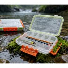 1pc Fishing Tackle Box, Hook Storage Box, 27x17cm Moisture-Proof Bait Storage Box, Small Multi-Compartment Tackle Organizer, Portable Outdoor Fishing Accessories.Fishing Tools, Storage Box, Organizer, Fishing Supplies, Fishing Storage. - Orange - View 6