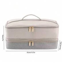 大容量便携旅行收纳包，可收纳吹风机、配件、直发器、卷发棒、化妆品、洗漱用品，是旅行、情人节、圣诞节、母亲节等节日的理想之选，也是居家和商务旅行的必备品。 - 灰色 - 查看 7