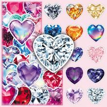 50pcs Exquisite High-Quality Sparkling Heart-Shaped Crystal Decorative Stickers For Stationery, Glassware, Envelopes - Multicolor - View 3