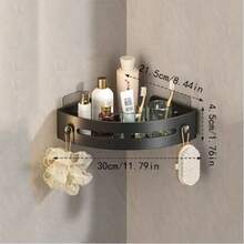 1pc Suction Cup Bathroom Shelf, Adhesive Bathroom Organizer Rack, No Drilling Vanity Toilet Storage