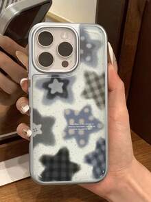 Inspirational Plush Star Pattern Phone Case Compatible With Apple 17 Pro Max, 16 Pro, 15, 14, 13 Pro, 12, 11, Anti-Drop, Minimalist Creative Design, High-Quality Protective Cover, Holiday Gift, Suitable For Various Occasions - Multicolor - View 1