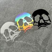 Car Skull Creative Decal, Car Fuel Door Sticker, Suitable For Cars, Laptops, Helmets, Trucks, SUVs And Motorcycles - Waterproof Sticker - Horror Skull Pattern, Easy To Apply, Car Decoration Accessories ,Car Accessories ,Car Decals ,Car Decor ,Car Stickers ,Car Essentials ,Car Stuff - A - View 7
