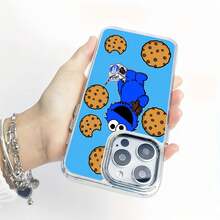 Funda para teléfono Cookie Monster y Cookie Delight compatible con fundas para teléfonos ,  17,  16 Pro Max,  15 Pro Max,  13 y  12. Divertida, divertida y perfecta para todas las edades, esta funda duradera a prueba de golpes es un gran regalo para familiares, amigos y seres queridos durante las vacaciones y ocasiones especiales. - transparente - Ver 6