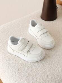 1双女士休闲白色运动鞋，百搭学生平底鞋 - 白色 - 查看 5