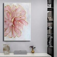 1 Set 5D DIY Diamond Painting - "Delicate Soft Floral: Pink Tone Flowers, Golden Textured Edges" - Large Size Frameless Mosaic Full Drill Round Acrylic Diamond Painting DIY Kit, Suitable For Home And Office Desktop Decor - Multicolor - View 11