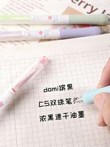 4 buc/set pixuri retractabile cu bilă, fructe colorate, cerneală neagră de 0,5 mm, scriere fină, uscare rapidă, potrivite pentru studenți, examene, reumplere cerneală, papetărie, înapoi la școală
