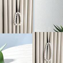 1/2/4pcs Magnetic Curtain TieBacks, Pearl Curtain Tie Backs, Modern Decorative Curtain Holdbacks Holder With Elastic Cord Drapes Clips Buckle For Thin Or Thick Curtains ﻿