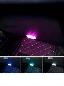 1. Car LED Atmosphere Lights, Foot Lights, Interior Decoration Lights, Wireless RGB Mini Stick-On LED Car Interior Atmosphere Lights, RGB Underwater Fish Tank Lights, Suitable For Car, Room, Pool, Car Gifts - Multicolor - View 8