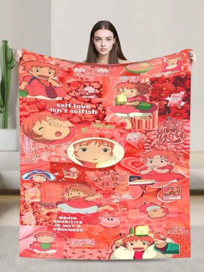 Studio Blanket Ghiblis  Blanket Flannel Blanket, Super Comfortable Winter Warm Blanket Summer Air Conditioning Blanket, Soft And Light Bed Sofa Decoration, Not Easy To Shed, Machine Washable