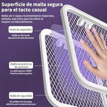 Zamus Raqueta Mosquitos Raqueta Electrica para Mosquitos Recargable USB con Batería Recargable de 1200 mAh Rotación de 180 Grados para Cocina Jardín Terraza