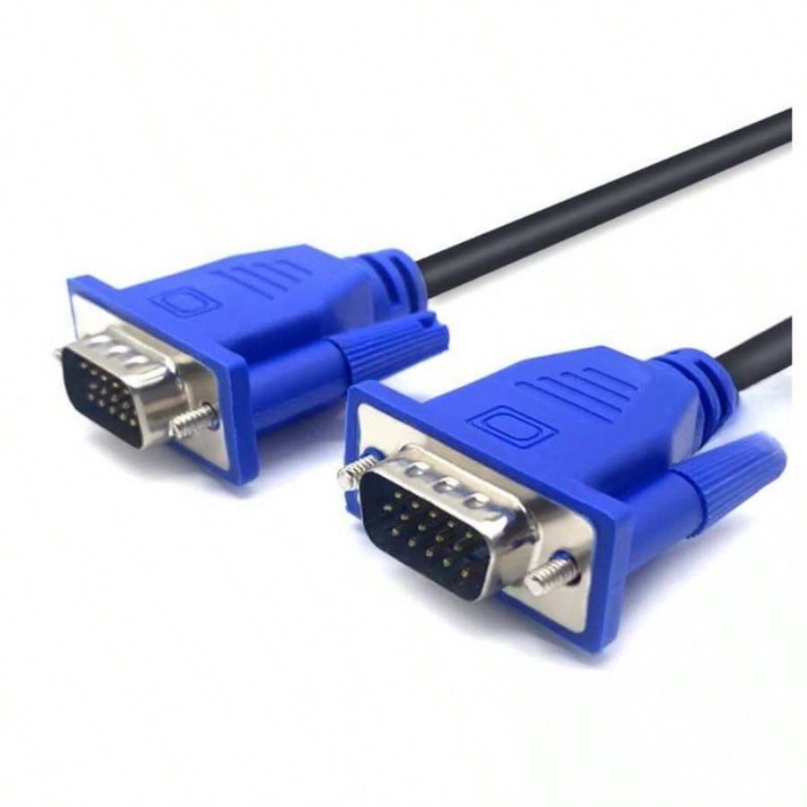 Cable de Video VGA Macho a Macho 1.5 Metros Azul para Monitor PC y Proyector