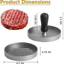 手动不粘汉堡肉饼压模，家用厨房汉堡肉饼制作器 - 彩色 - 查看 9