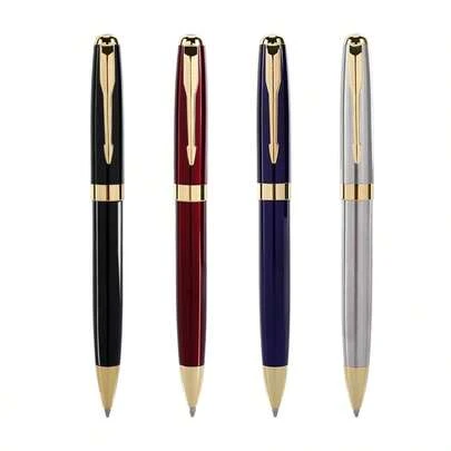 Stylos à bille torsadés en métal de luxe, encre noire, pointe moyenne (1,0 mm), écriture fluide, stylo cadeau d'affaires, stylo pour signature, convient pour le bureau et les affaires