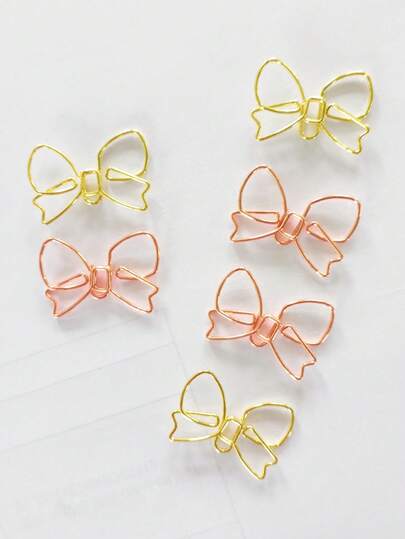 10pcs/24pcs/50pcs Per Pack Butterfly Shaped Paper Clips, Decorative Bow Tie Binder Clips, High-Quality Stationery Gifts For Scrapbooking, Office Organization, Mother's Day, Back To School Supplies