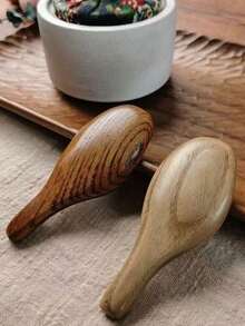 1个创意小木勺，日式短柄宽口迷你木勺茶叶勺 - 彩色 - 查看 7