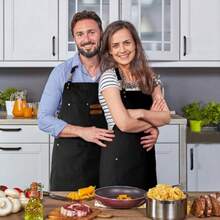CYPN2 Packs delantales de cocina para hombres y mujeres delantal de cocina con peto ajustable y bolsillos delantales de cocina unisex para asar a la parrilla pintarFashion - 221233658 - Ver 7