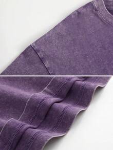 Men's Retro Loose T-Shirt, Co Branded With Silent Hill 2, Loose Casual Round Neck Short Sleeved Tee - 紫色 - 查看 4