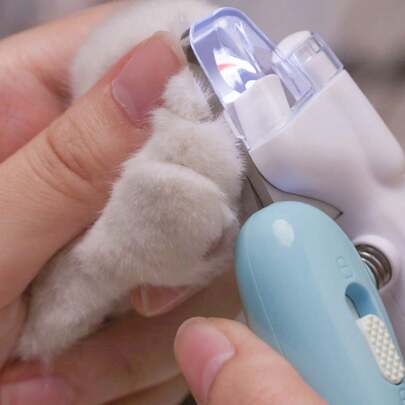 1pc Cat Nail Clipper With LED Light, Pet Nail Trimmer With Safety Guard, Cat Dog Nail Grinder With Light