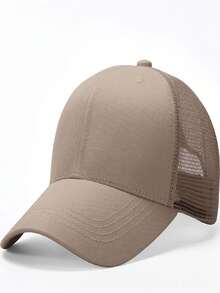 夏季透气网眼遮阳帽，可调节简约多色运动棒球帽，女士高马尾蓬松发髻帽，老爹帽，女孩马尾帽，卡车帽，可调节户外头饰