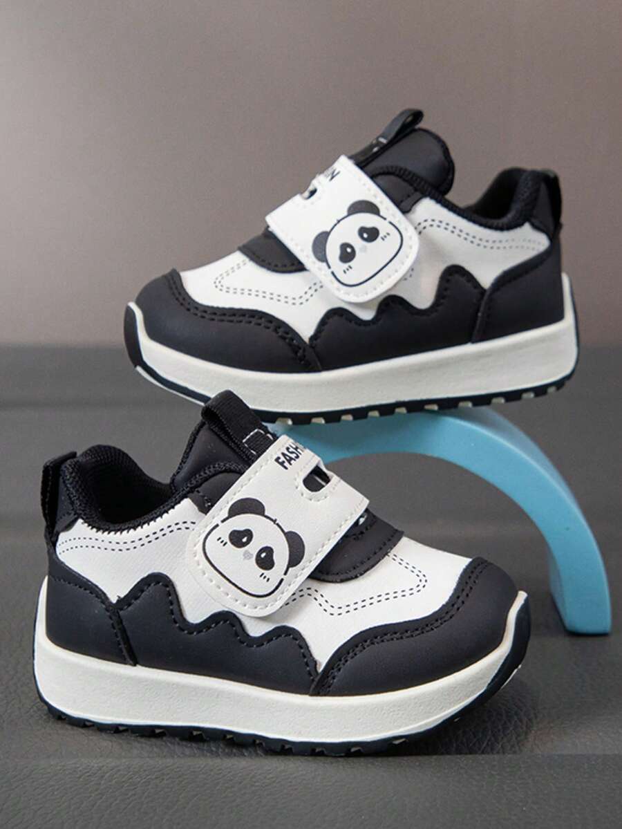 1 Pair 2026 New Cute Little Dragon Limited Edition Soft Bottom Anti-Slip Toddler Shoes With Hook And Loop, Simple And Portable - Black - View 1