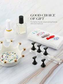 Nail Stand For Press On Nails Display, Magnetic Fake Nails Holder For Painting Nails Practices, Beginner Acrylic Nail Art Kit Accessories, Nail Salon Equipment And Decor,Nail Supplies,Nail Tools,Nail Art Tools,Back To School,Nails,Nail Tools For Press On Nails - 粉色 - 查看 8