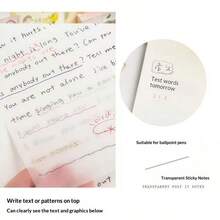 50/100/200/400pcs Transparent Sticky Notes - Waterproof Self-Adhesive Memo Pads, Suitable For Book Annotation, Diary, School And Office Use