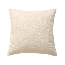 1 件蕾丝刺绣仿皮草装饰抱枕/腰枕套，适用于卧室、客厅、沙发