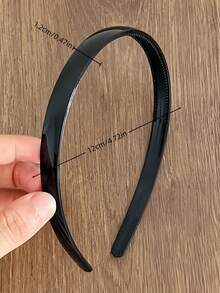 3pcs/1pc Women's Headbands, 1.2cm/0.47in Width, Black, White, Tortoiseshell, Minimalist Design, Non-Slip Serrated Lightweight Plastic Headbands, Fashion Versatile, Elegant, Simple, Suitable For Daily, Outdoor, Beach, Party, Commute, Vacation, Hair Styling, Washing Face, Makeup, Outfit Accessory, Hair Band, Hair Hoop Head Accessories, Hairband - Multicolor - View 3