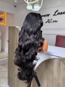 Body Wave 200% Density 13x4 HD Transparent Lace Frontal Human Hair Wigs 38 40 Inches Brazilian Pre Plucked With Baby Hair Water Wave Lace Front Wig For Women Natural Black - Natural Black - 查看 8