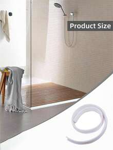 1 Pc Countertop Bathroom Water Barrier Strip, Silicone Material, Solid Flexible Bathroom Water Stopper, Suitable For Sinks And Countertops, Classic Style, Kitchen Sink Water Barrier - Multicolor - View 2