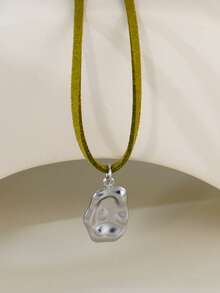 1 Peça Colar Ajustável de Pingente Geométrico Assimétrico Minimalista em Prata, Adequado para Uso Casual, Trabalho, Encontros, Festas e Reuniões por Mulheres