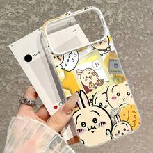Estuche para teléfono con patrón de panqueques de conejito feliz Compatible con estuches para teléfonos ,  17,  16 Pro Max,  15 Pro Max,  13 y  12 Duradero, a prueba de golpes y elegante Una excelente opción para familiares, amigos, seres queridos, novios/novias y regalos de Navidad y Año Nuevo - Plateado - Ver 5