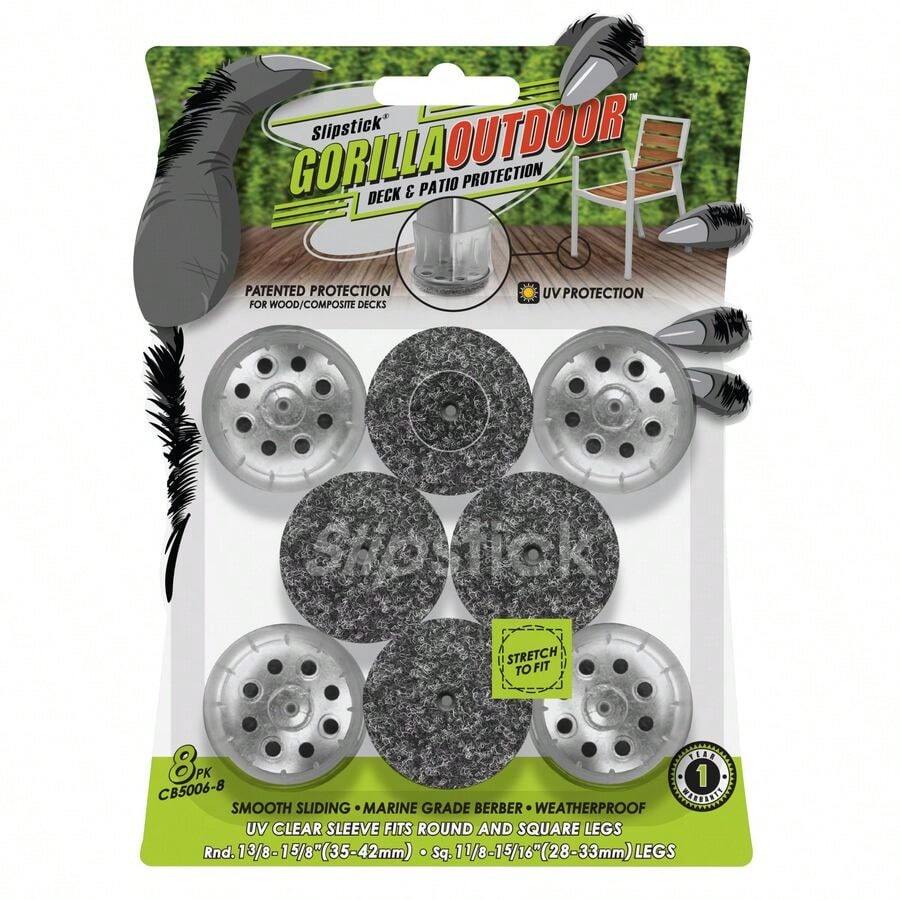 GorillaOutdoor Almohadillas para Orejas bereber para Muebles con Funda Transparente Paquete de 4 Deslizadores para Muebles de Exterior para Patas Redondas y cuadradas, Grande - UniversalGrande4 - Ver 1