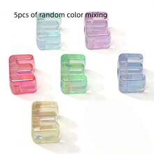 5pcs Acrylic 3D Transparent Colorful Large Hole Jelly Letter Beads, Random Mixed Colors, For Handmade DIY Jewelry Making Necklace Bracelet Earrings Bag Chain Keychain Keyring Clothing Zipper Accessories Pendant - Multicolor - View 14