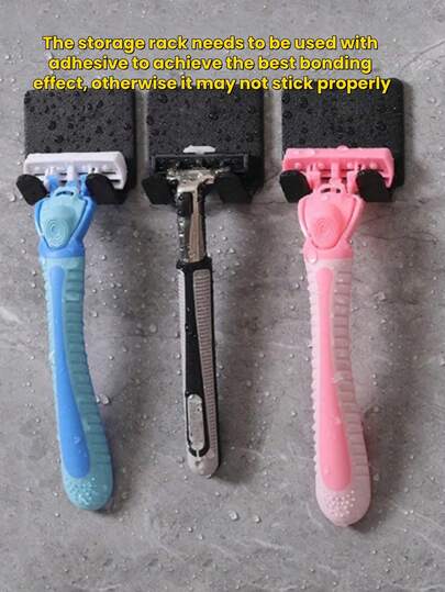 1pc No Drill Storage Hook, Suitable For Bathroom Towel Rack, Razor Holder, Applicable To Multiple Rooms, Kitchen, Bathroom, Wall-Mounted Design, Minimalist Decor, Classic Shape, Durable Plastic Material, Easy Installation, Home Goods, Small Space Solution.