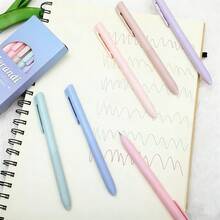 6pcs Colorful Ballpoint Pens, Elegant Appearance, Retractable Design, Suitable For Students Taking Notes, Teachers Highlighting, And Office Marking - Multicolor - View 2