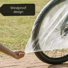 3PCS Transparent Waterproof PVC Bike Cover, All-Weather Dustproof UV-Resistant Anti-Scratch Shield With Elastic Hem & Lockable Holes, Universal Fit For Road Bikes/Mountain Bikes/Electric Bikes, Heavy-Duty Protector For Indoor Garage & Outdoor Patio Storage