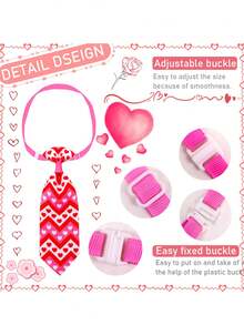 6/20pcs Love Red Lips Printed Pet Tie - Adjustable Tie, Valentine's Day Cat And Dog Date Dress Up Cute And Fun Pet Festival Accessories, Dress Up, Puppy Keep Decoration, Cat And Dog Pet Decoration Supplies, Valentine's Day/Daily Walk/Pet Party Dress Up Artifact