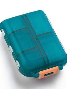 1/2 Pezzi Organizzatore di pillole portatile a doppio strato con 10 scomparti, coperchio trasparente indipendente, ermetico e anti-umidità, scatola di stoccaggio per medicinali da viaggio, adatto per il ritorno a scuola e l'uso in dormitorio - Multicolore - Visualizzare 12